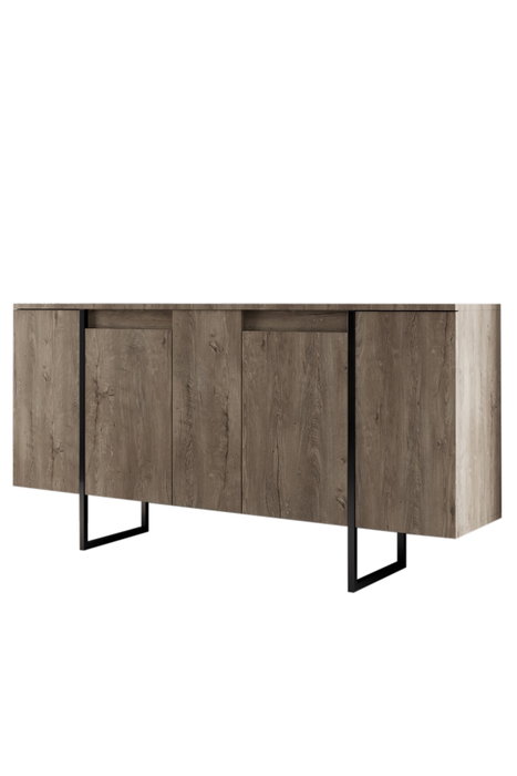 Hanah Home Conjunto Muebles Salón Nogal Negro - Consola 160cm, Soporte TV 180cm, Mesa Centro 90cm